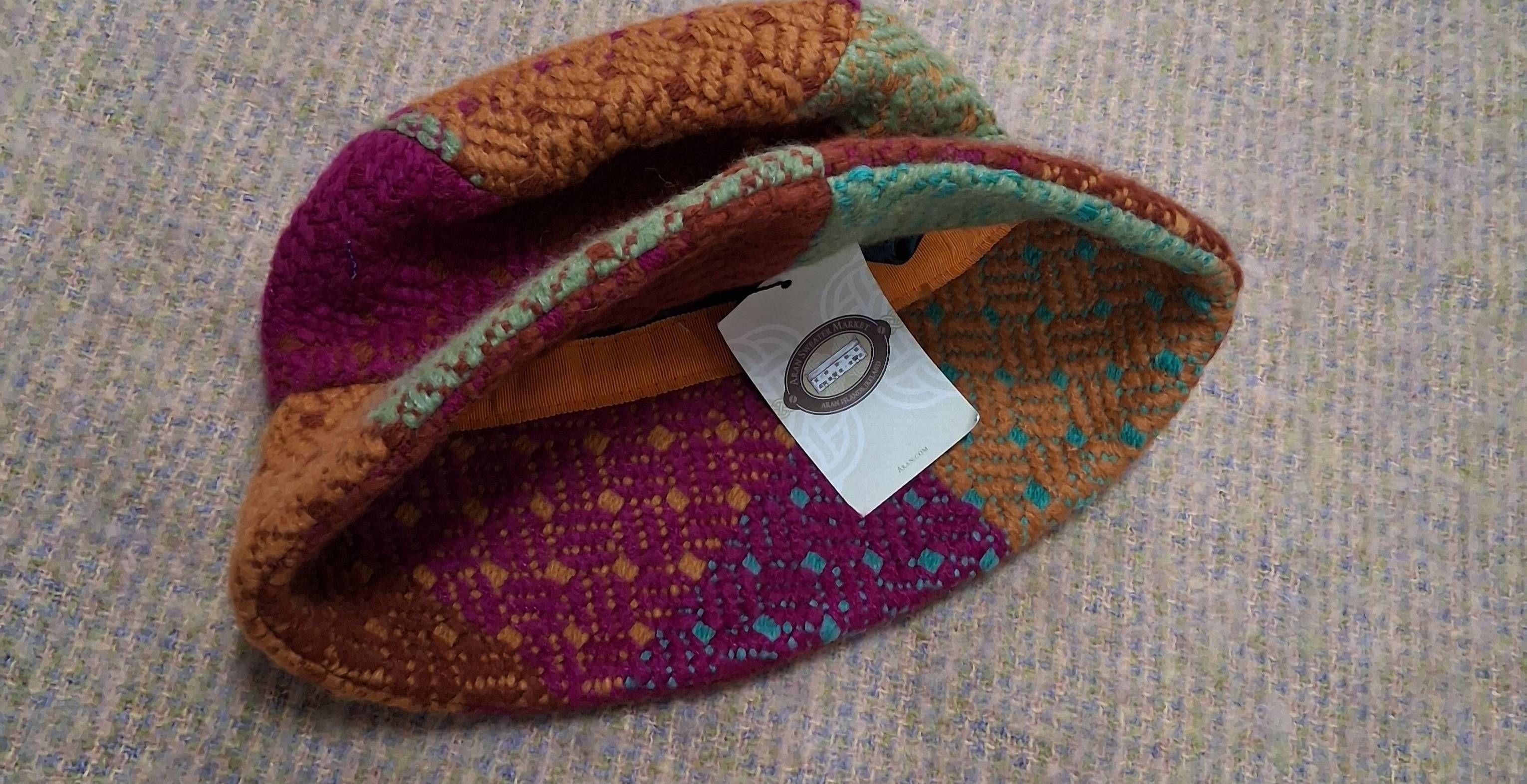 Aran Maker Wool Bucket Hat Multi Color Magenta Pink Green — image 2 of 8